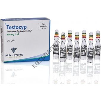 TestoCyp (Тестостерон ципионат) Alpha Pharma 10 ампул по 1мл (1амп 250 мг) - Костанай